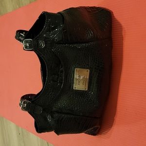 Nicole Miller black leather purse